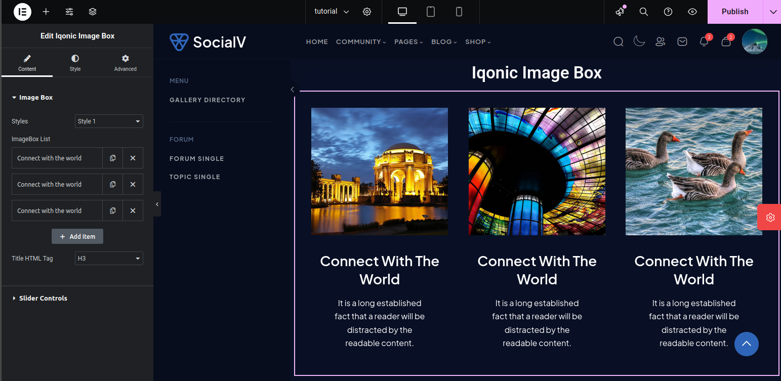 Iqonic Image Box Widget